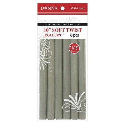 Donna Gray 6 Piece Soft Twist Rollers - 11/16" 10" Long