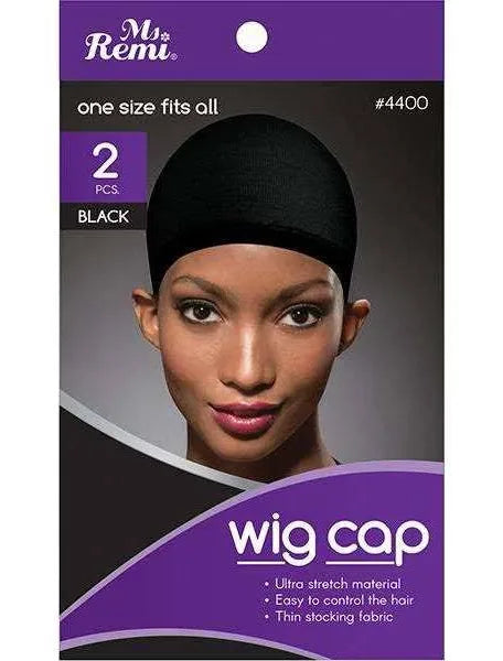 Ms Remi Stocking Wig Cap 2 PCS - Black