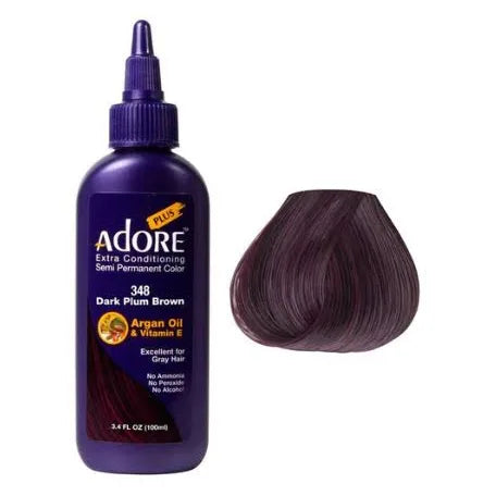 Adore Extra Conditioning Semi Permanent Color - 348 Dark Plum Brown