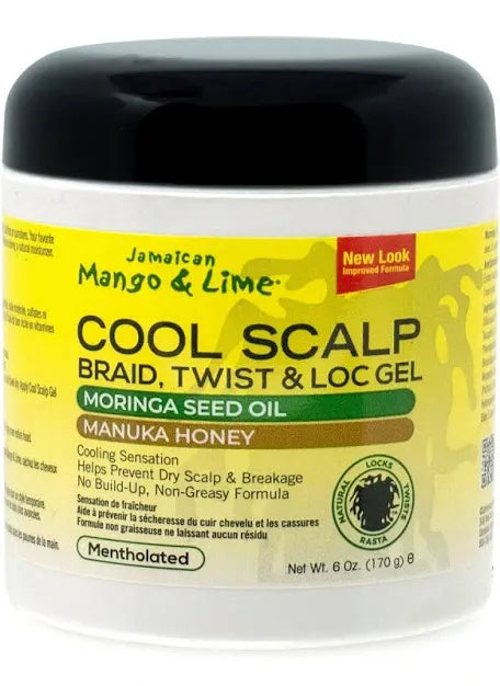 Jamaican Mango & Lime Cool Scalp Braid, Twist & Loc Gel Moringa Seed Oil + Manuka Honey 6 Oz