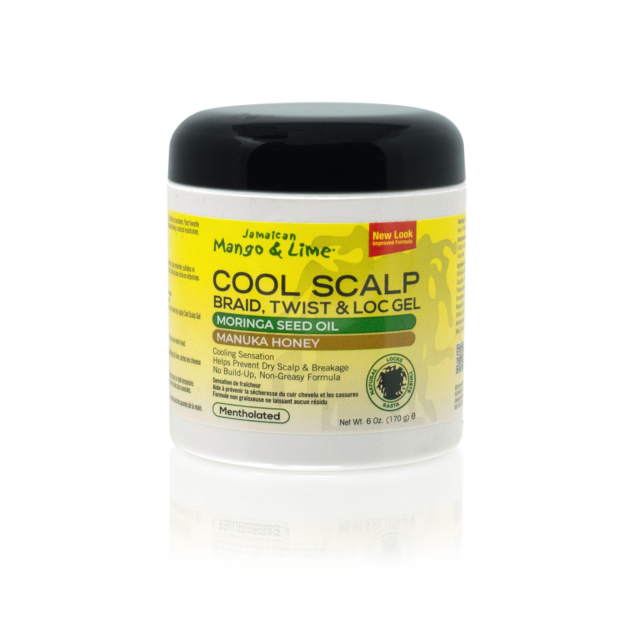 Jamaican Mango & Lime Cool Scalp Braid, Twist & Loc Gel Moringa Seed Oil + Manuka Honey 16 Oz