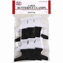 Donna Large Butterfly Clamps Black & White 12 PCS