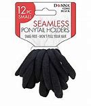 Donna Seamless Ponytail Holders 12 PCS - Black