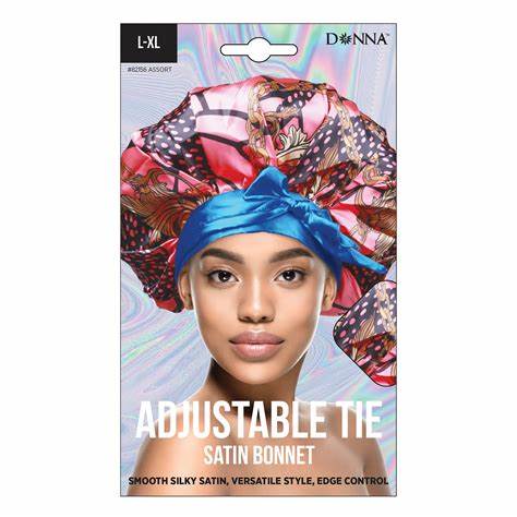 Donna Adjustable Tie Satin Bonnet L-XL