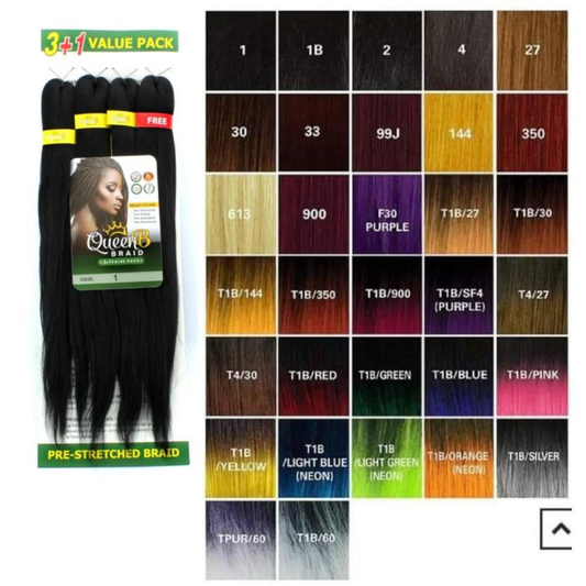 Queen B Pre-Stretched Braiding Hair - 40" 50" 60" – Laid Beauty Bar
