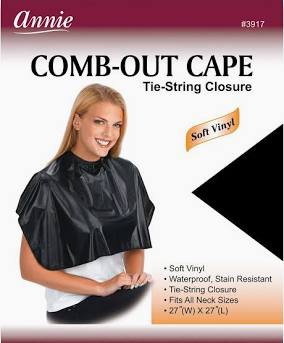 Annie Comb Out Cape Tie String Closure Soft Vinyl