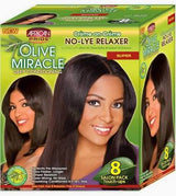 African Pride Olive Miracle Deep Conditioning No-Lye Relaxer Salon 8 Pack - Super